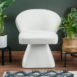Menzzo - Chaise design grand confort Statik Tissu Crème