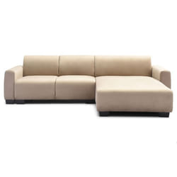 MENZZO Canapé dangle moderne 287cm Wallis Velours Taupe -L287 x P161 x H71 cm