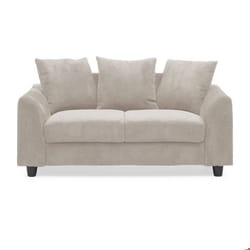 MENZZO Canapé contemporain 2 places Mozart Velours côtelé Beige -L152 x P88 x H80 cm