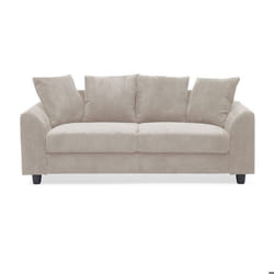 MENZZO Canapé contemporain 3 places Mozart Velours côtelé Beige -L182 x P88 x H80 cm