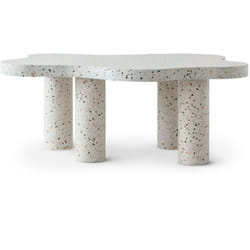 Menzzo - Table basse forme nuage 69x100cm Lagoon Effet Terrazzo