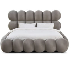 Lit-coffre design boule Bilbola avec sommier relevable 180x200cm Velours Gris