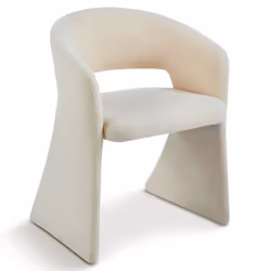 Lot de 8 chaises design Tootsie Tissu bouclette Crème