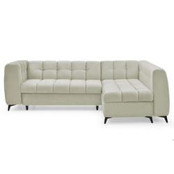 MENZZO Canapé dangle convertible Chessy Velours Beige -Canapé : L247 x P166 x H77 cmSurface de couchage : L198 x P120 x H48