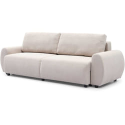 Menzzo - Canapé convertible 3 places Traviata Velours côtelé Beige