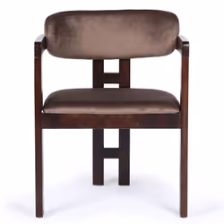 Lot De 2 Chaises Design Oregon Bois Foncé Et Velours Marron - Vue supplémentaire 2