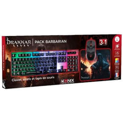 Konix 61889000004 clavier Souris incluse USB AZERTY Français Noir