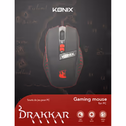 Konix 61881180541 souris Droitier USB Type-A Optique 2000 DPI