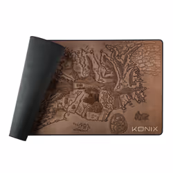 Konix Arnafelds, Beige, Noir, Marron, Image, Base antidérapante, Tapis de souris de jeu