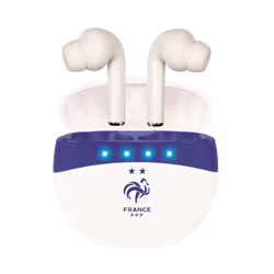 Konix Ecouteurs sans fils - FFF, Sans fil, Appels/Musique/Sport/Au quotidien, Casque, Bleu, Blanc