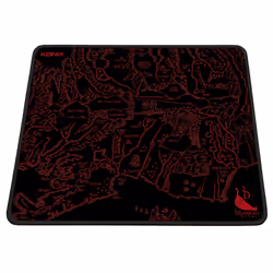 Konix Medalland, Noir, Rouge, Image, Microfibre, Tapis de souris de jeu