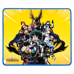 Konix Tapis de souris jaune – My Hero Academia, Multicolore, Image, Microfibre, Base antidérapante, Tapis de souris de jeu