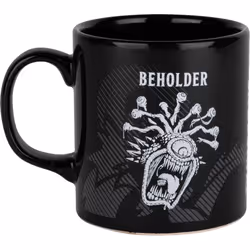 Konix Mug Beholder – Dungeons &amp; Dragons, Unique, 320 L, Noir, Blanc, Vitrocéramique, Mug, Universel