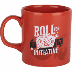 Konix Mug Roll for Initiative – Dungeons &amp; Dragons, Unique, 320 L, Rouge, Blanc, Vitrocéramique, Mug, Universel