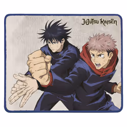 Konix Tapis de souris clair Jujutsu Kaisen, Beige, Bleu, Image, Microfibre, Caoutchouc, Base antidérapante, Tapis de souris d ...