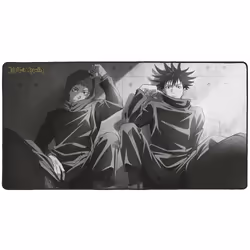 Konix Tapis de souris XXL – Jujutsu Kaisen, Noir, Blanc, Image, Microfibre, Nylon, Base antidérapante, Tapis de souris de jeu