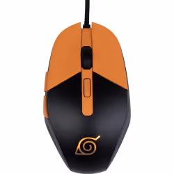 Konix Naruto Souris gaming, Ambidextre, Optique, USB Type-A, 3600 DPI, Noir, Orange