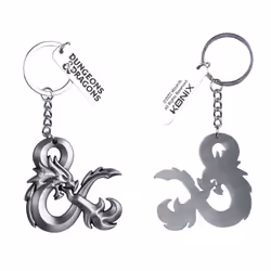 Konix Porte clés 3D logo – Dungeons &amp; Dragons, Porte-clés, Gris, Métal, Unisexe, Tous, 40 mm