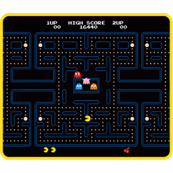 Konix Tapis de souris – Pac-Man, Noir, Jaune, Image, Nylon, Base antidérapante, Tapis de souris de jeu