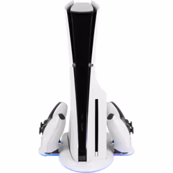 Konix Powerstation PS5 Slim Cool & Charge, Station d'accueil, PlayStation 5, Blanc, Multi, 3 ventilateur(s), Boîte avec croch ...