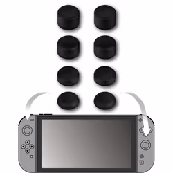 Konix Appuies pouces X8 pour Switch 2, Poignée de manette de jeu analogique, Noir, Nintendo, Switch 2, 8 pièce(s), Boîte avec ...