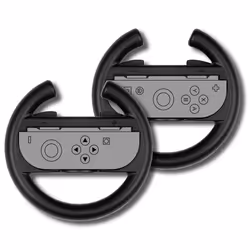 Konix Volants pour joycon X2 pour Switch 2, Roue de course, Noir, Gris, Nintendo, Switch 2, 2 pièce(s), Boîte avec crochet