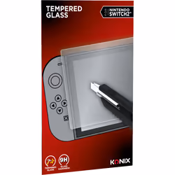 Konix Protection d'écran 9H pour Switch 2, Protecteur d'écran, Transparent, Verre trempé, Résistant aux impacts, Résistant au ...