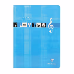 Cahier piqué musique & chant - CLAIREFONTAINE - 24 x 32 cm - 48 pages - Séyès + port - Couleurs aléatoires