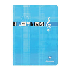 Cahier piqué musique & chant - CLAIREFONTAINE - 24 x 32 cm - 48 pages - Séyès + port - Couleurs aléatoires