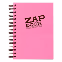 Carnet croquis - CLAIREFONTAINE - ZAP BOOK SPIRALE - A5 - 80g - 160 Feuilles - Rose