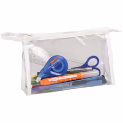 Clairefontaine 3329680084870 trousse à crayons Plastique Transparent, Blanc