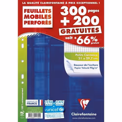 Feuille - CLAIRE FONTAINE - Petits Carreaux - 500 pages - 21x297 cm - 90g