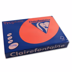 Ramette de papier - A4 - Rouge corail - 120g - Impression - 250 feuilles - Clairefontaine Trophée