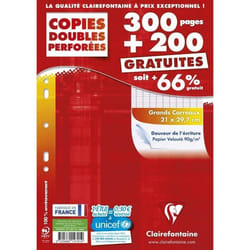 CLAIRE FONTAINE Copies Doubles Grands Carreaux 500