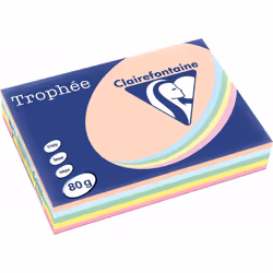 Clairefontaine 1703C, Impression laser/jet d'encre, A4 (210x297 mm), 500 feuilles, 80 g/m², Multicolore, 107 µm