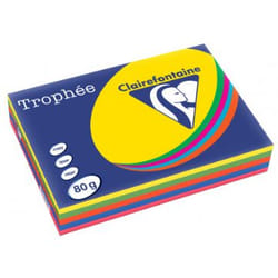 Clairefontaine 1708C papier jet d'encre A3 (297x420 mm) 500 feuilles Bleu, Vert, Orange, Rose, Jaune