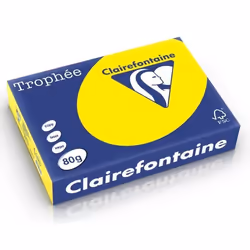 Ramette de Papier couleur Trophée A4 80g Jaune soleil - CLAIREFONTAINE