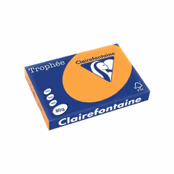 Clairefontaine 1880C, Impression laser/jet d'encre, A3 (297x420 mm), 500 feuilles, 80 g/m², Orange, 5 pièce(s)