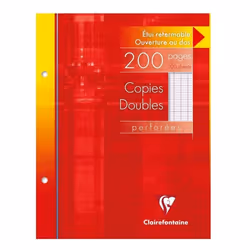 CLAIREFONTAINE - Copies doubles perforées - Blanc - 17 x 22 cm - 200 pages - 90g