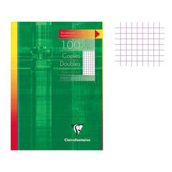 paquet de copies doubles Non perforées blanches Clairefontaine petits carreaux A4 90 gr