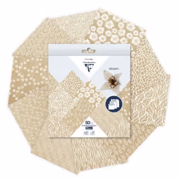 Clairefontaine Papiers origami Kraft floral 10x10cm, 15x15cm, 20x20cm