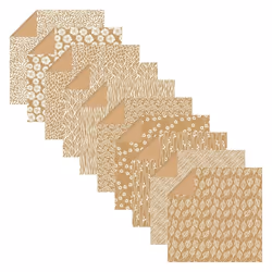Clairefontaine Papiers origami Kraft floral 10x10cm, 15x15cm, 20x20cm