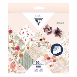 Clairefontaine Papiers origami Fleurs séchées 10x10cm, 15x15cm, 20x20cm, Papier, Multicolore, Motif, Carré, 70 g/m², 60 pièce ...