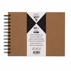 Clairefontaine 95432C, Monochromatique, Marron, 40 feuilles, 200 g/m², Couverture rigide, Universel