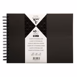 Clairefontaine 95437C, Noir, 40 feuilles, Reliure spiralée, Noir, 365 mm, 250 mm