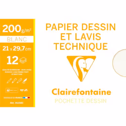 Clairefontaine 3329680962581, papier d'art, 160 g/m², 12 feuilles