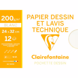 Clairefontaine 96257C, papier d'art, 200 g/m², 12 feuilles