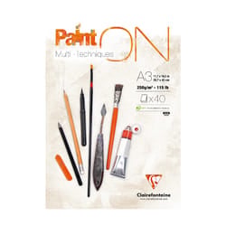 Clairefontaine Bloc de Peinture Paint'ON Collé Format A3 - 40 Feuilles Blanc 250g/m² pour Artistes