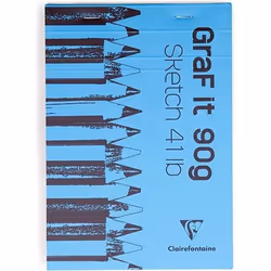 Bloc croquis A5 Graf It bleu broché 80 feuilles détachables 90g
