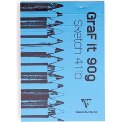 Bloc croquis A5 Graf It bleu broché 80 feuilles détachables 90g